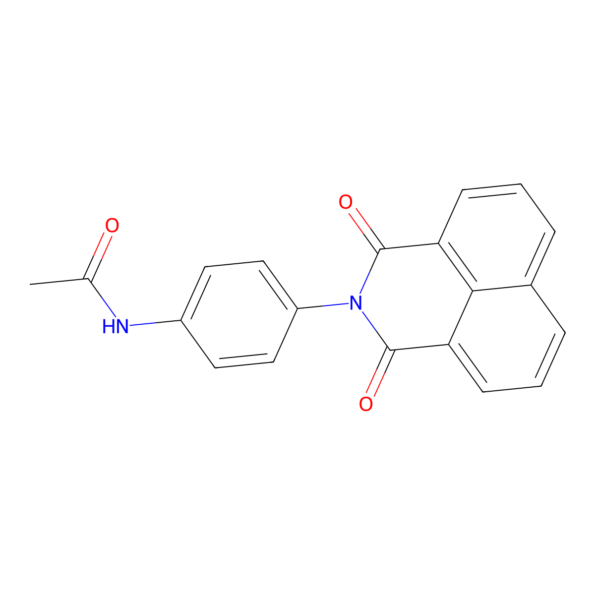 N-(4-(1,3-dioxo-1H-benzo[de]isoquinolin-2(3H)-yl)phenyl)acetamide molecular structure, CAS 42341-00-4