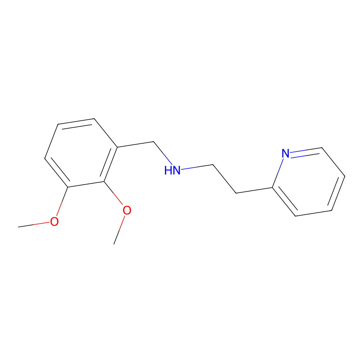 Dimethoxybenzylaminoethylpyridine molecular structure, CAS 42342-60-9