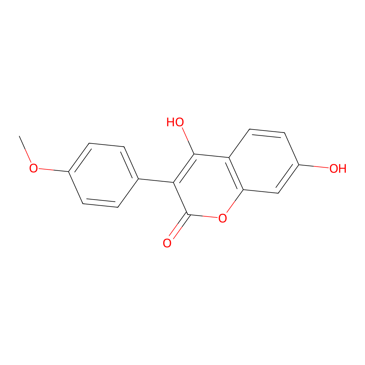 4,7-dihydroxy-3-(4-methoxyphenyl)-2H-chromen-2-one molecular structure, CAS 42345-56-2