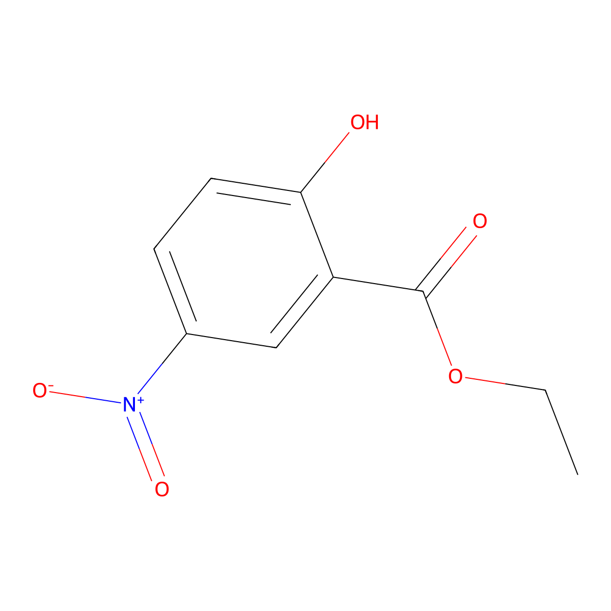 Ethyl 2-hydroxy-5-nitrobenzoate molecular structure, CAS 42348-40-3