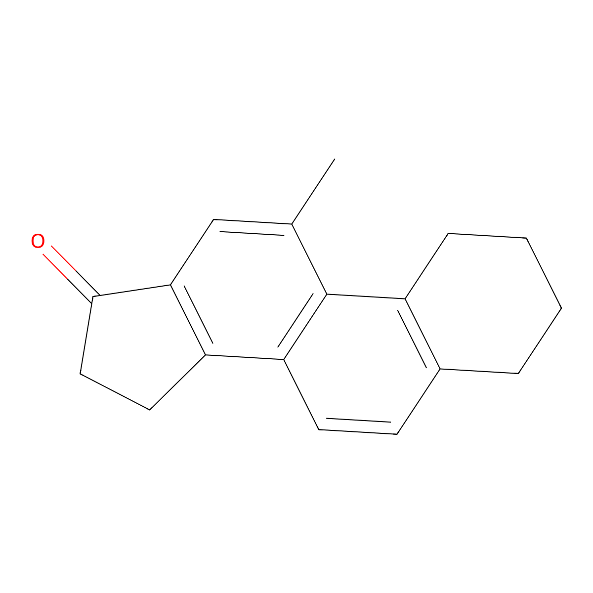 17H-Cyclopenta(a)phenanthren-17-one, 1,2,3,4,15,16-hexahydro-11-methyl- molecular structure, CAS 42349-31-5