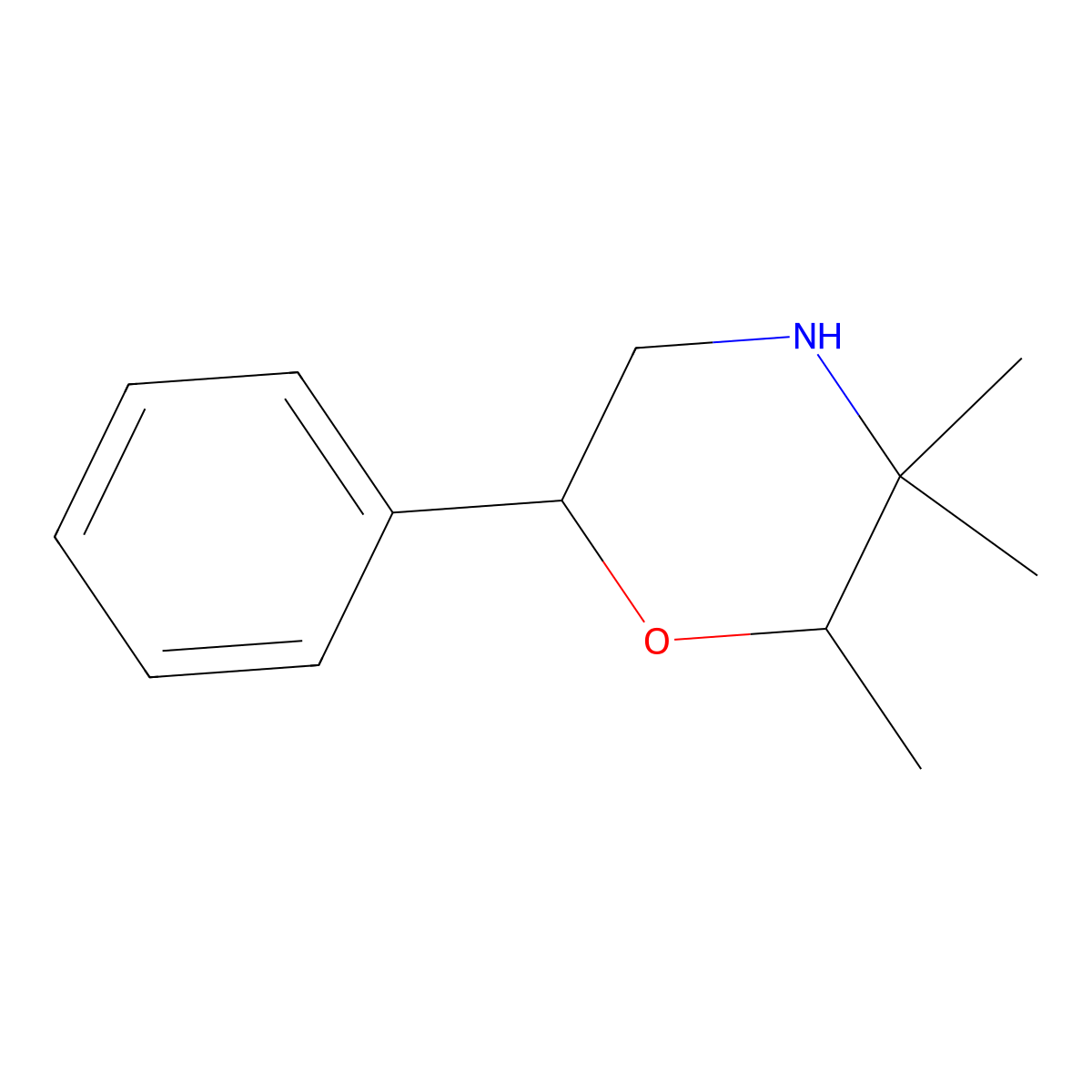 2,3,3-Trimethyl-6-phenylmorpholine molecular structure, CAS 4235-21-6