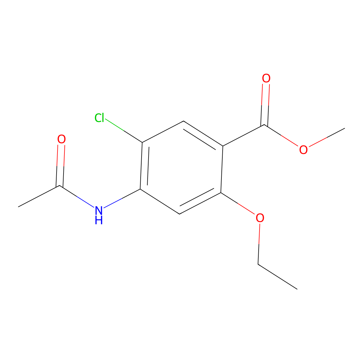 Methyl 4-acetamido-5-chloro-2-ethoxybenzoate molecular structure, CAS 4235-43-2