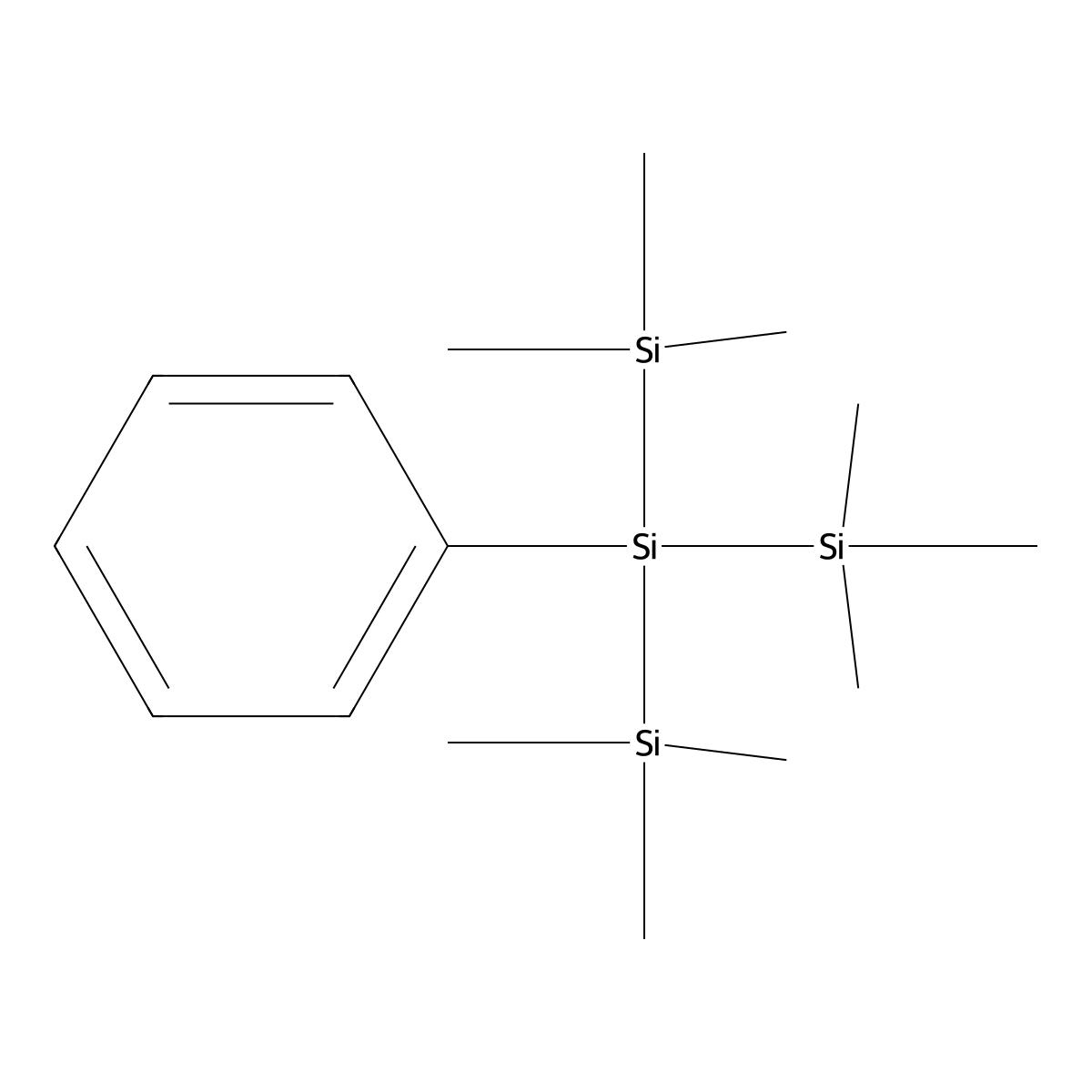 Trimethyl-[phenyl-bis(trimethylsilyl)silyl]silane molecular structure, CAS 4235-65-8