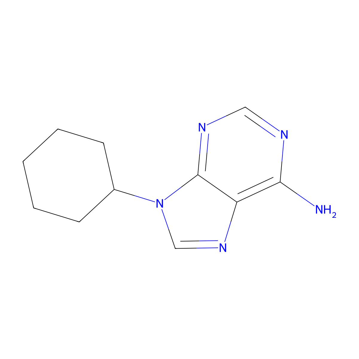 9-Cyclohexyl-9H-purin-6-amine molecular structure, CAS 4235-94-3