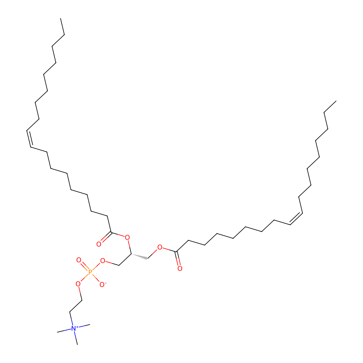 1,2-Dioleoyl-sn-glycero-3-phosphocholine molecular structure, CAS 4235-95-4