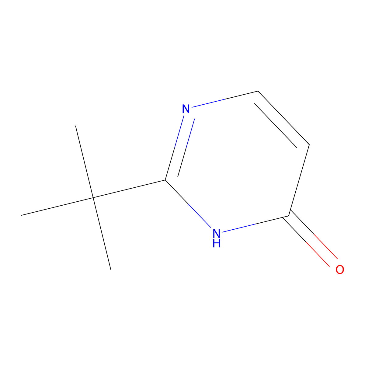 2-Tert-butyl-3,4-dihydropyrimidin-4-one molecular structure, CAS 42351-88-2