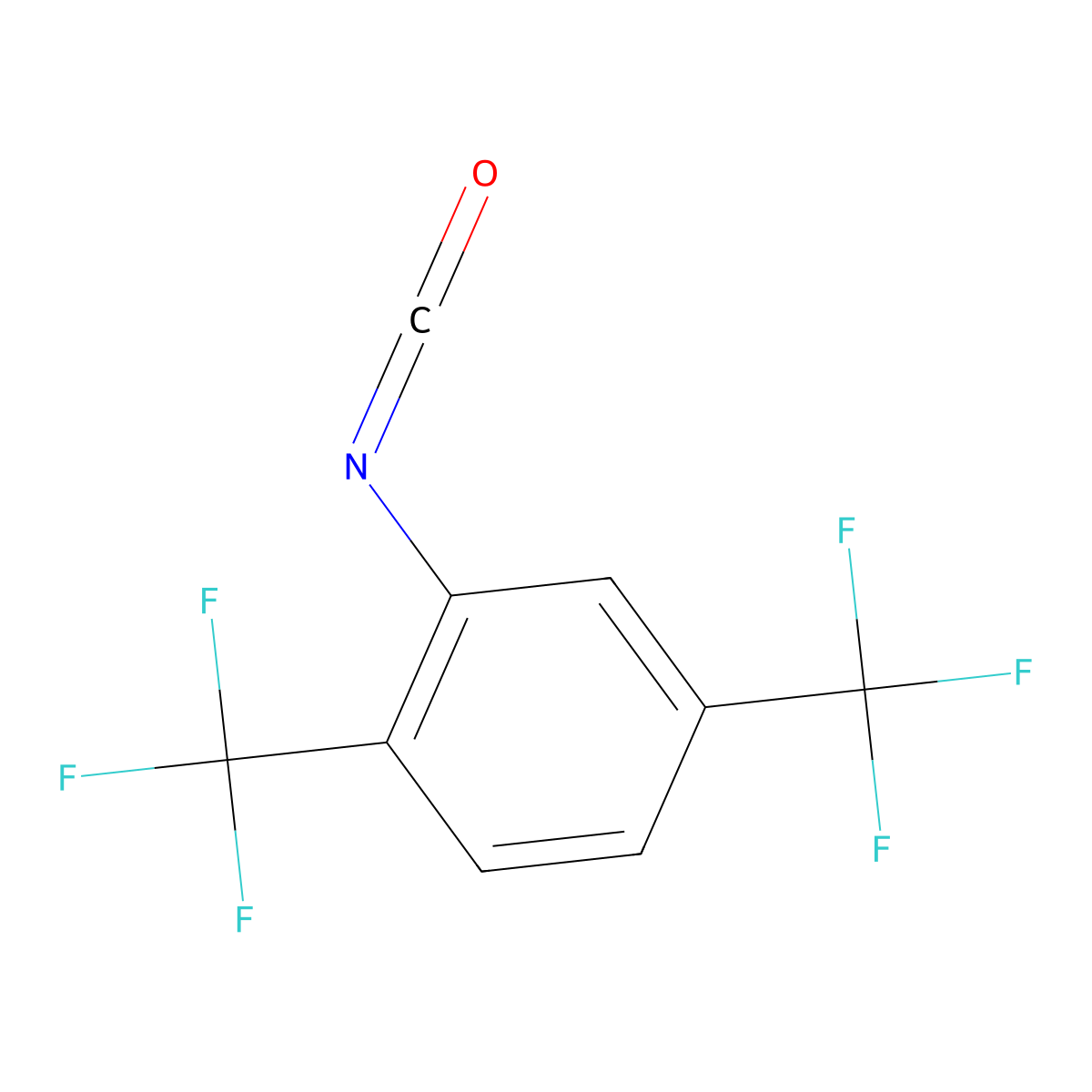 2,5-Bis(trifluoromethyl)phenyl isocyanate molecular structure, CAS 42354-31-4