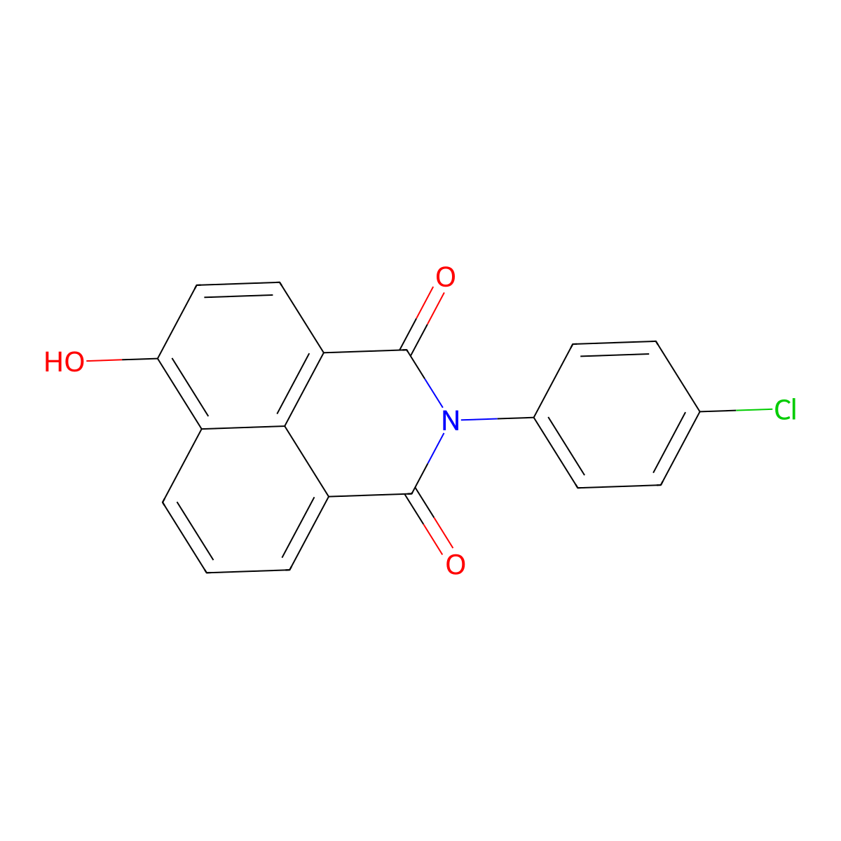 2-(4-Chlorophenyl)-6-hydroxybenzo[de]isoquinoline-1,3-dione molecular structure, CAS 42359-61-5
