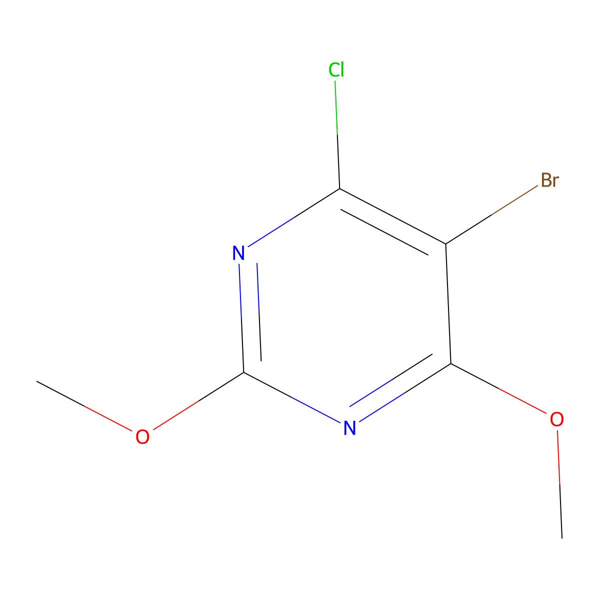 5-Bromo-4-chloro-2,6-dimethoxypyrimidine molecular structure, CAS 42362-16-3