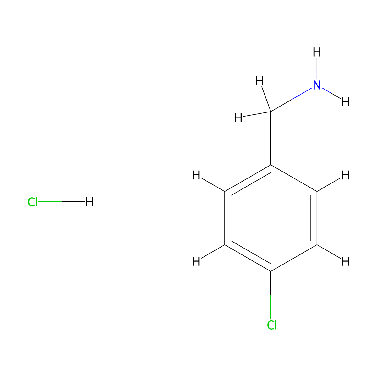 4-Chlorobenzylamine hydrochloride molecular structure, CAS 42365-43-5