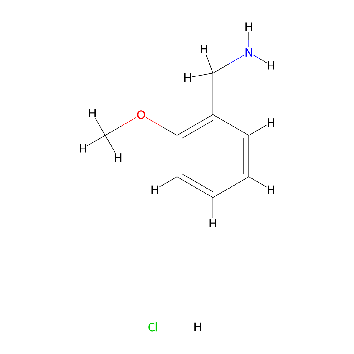 (2-Methoxyphenyl)methanamine hydrochloride molecular structure, CAS 42365-52-6