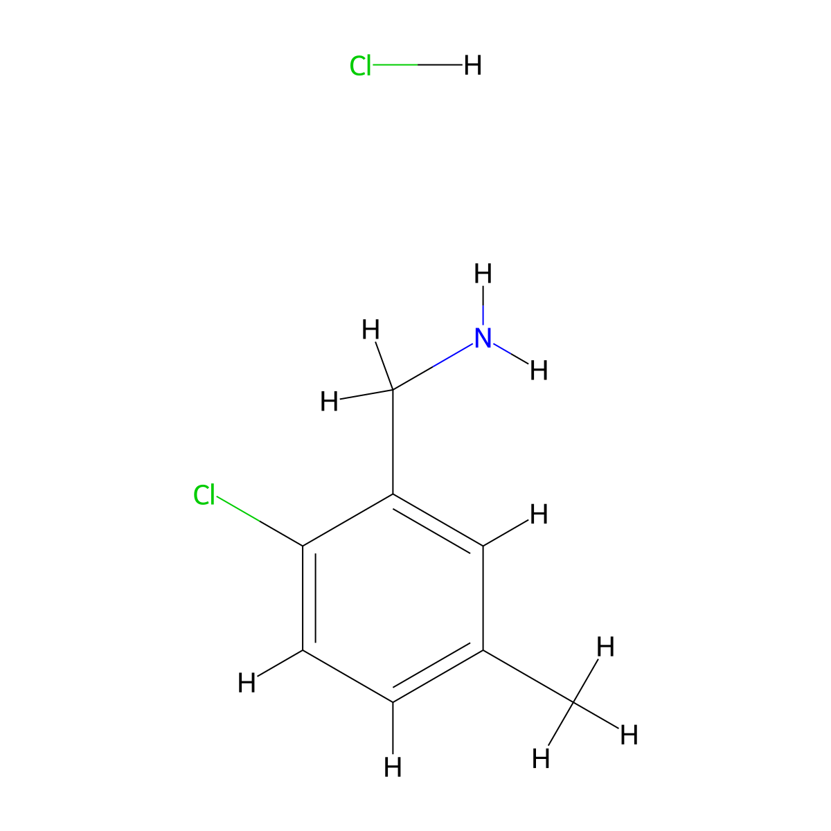 (2-Chloro-5-methylphenyl)methanamine hydrochloride molecular structure, CAS 42365-55-9