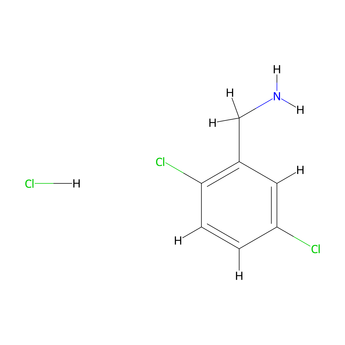 (2,5-Dichlorophenyl)methanamine hydrochloride molecular structure, CAS 42365-57-1