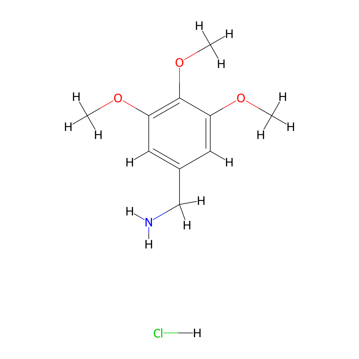 3,4,5-Trimethoxybenzylamine hydrochloride molecular structure, CAS 42365-69-5