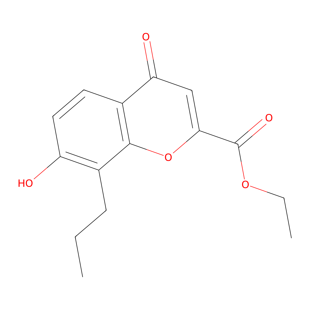 Ethyl 7-hydroxy-4-oxo-8-propyl-4H-chromene-2-carboxylate molecular structure, CAS 42368-92-3