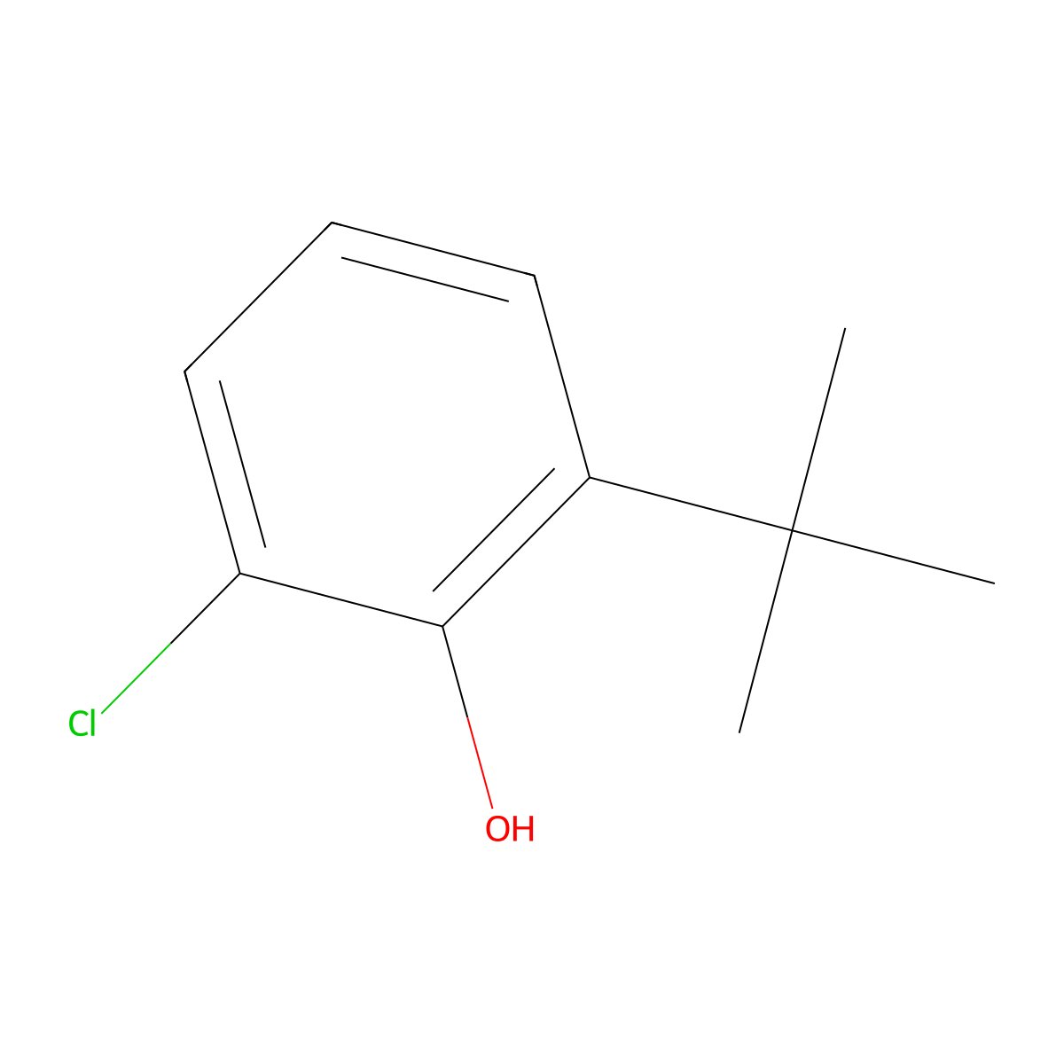 2-tert-Butyl-6-chlorophenol molecular structure, CAS 4237-37-0