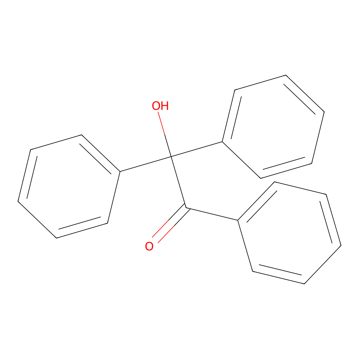 Benzoyldiphenylmethanol molecular structure, CAS 4237-46-1