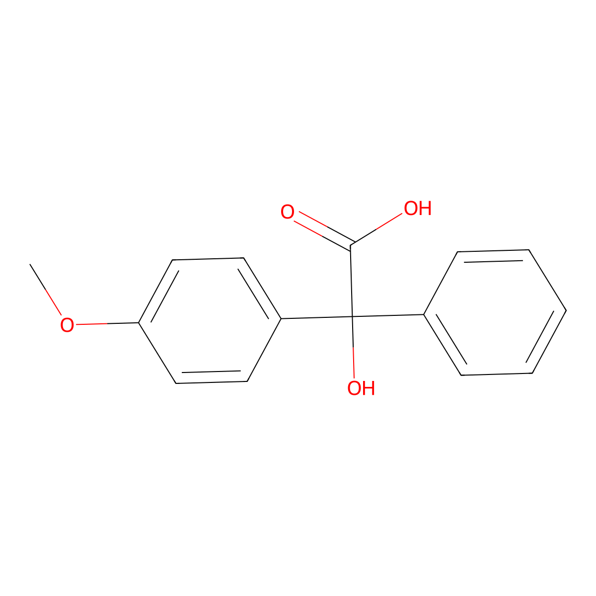 Hydroxy-(4-methoxy-phenyl)-phenyl-acetic acid molecular structure, CAS 4237-50-7