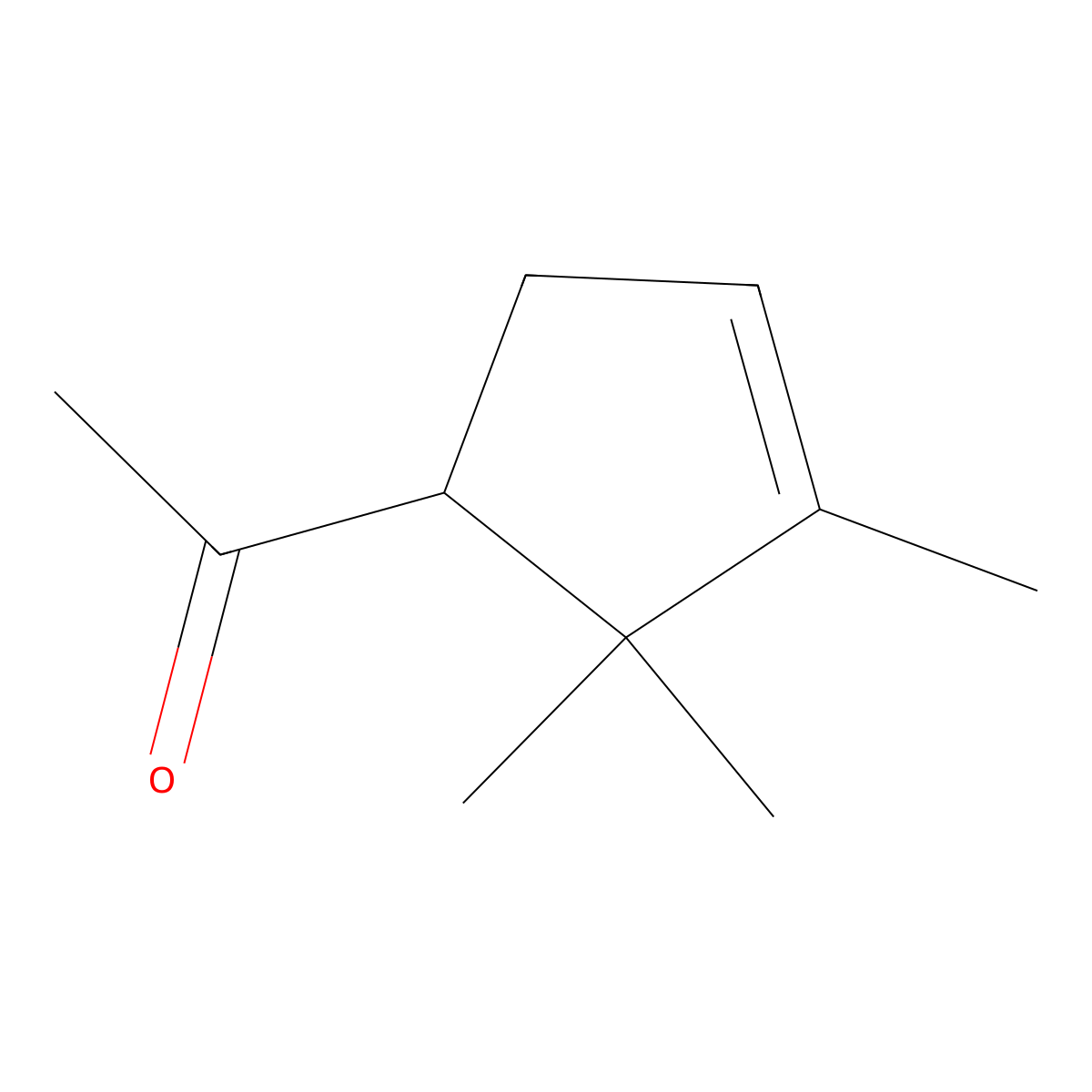 1-(2,2,3-Trimethylcyclopent-3-en-1-yl)ethanone molecular structure, CAS 42370-35-4
