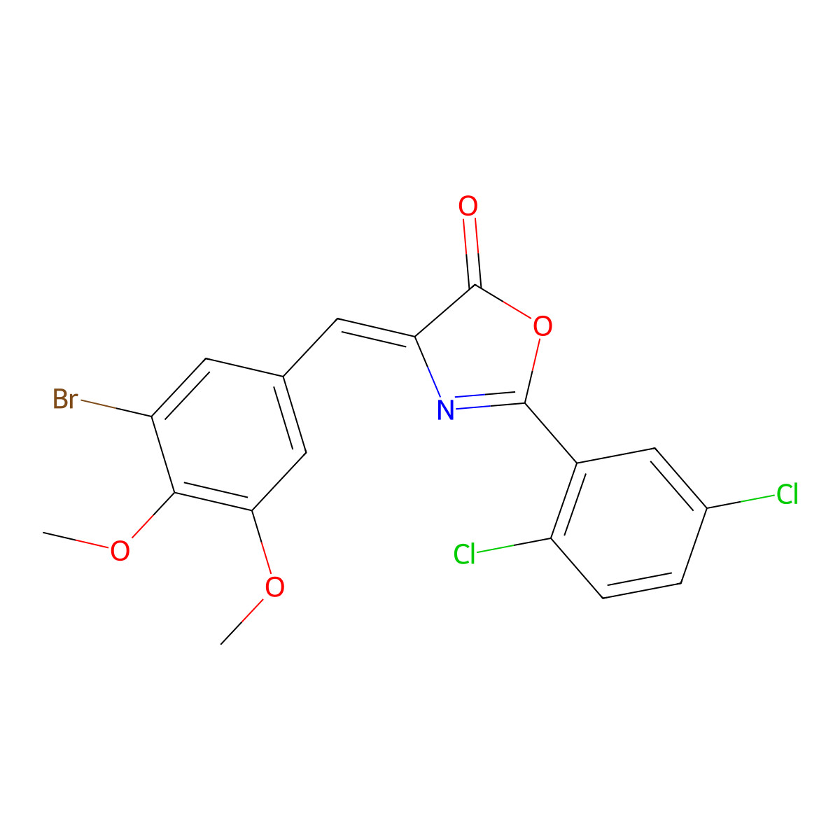 4-[(3-Bromo-4,5-dimethoxyphenyl)methylene]-2-(2,5-dichlorophenyl)-5(4H)-oxazolone molecular structure, CAS 423724-35-0