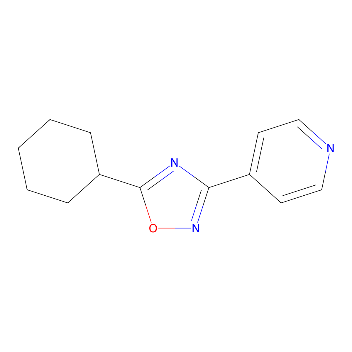 4-(5-Cyclohexyl-1,2,4-oxadiazol-3-yl)pyridine molecular structure, CAS 423725-92-2