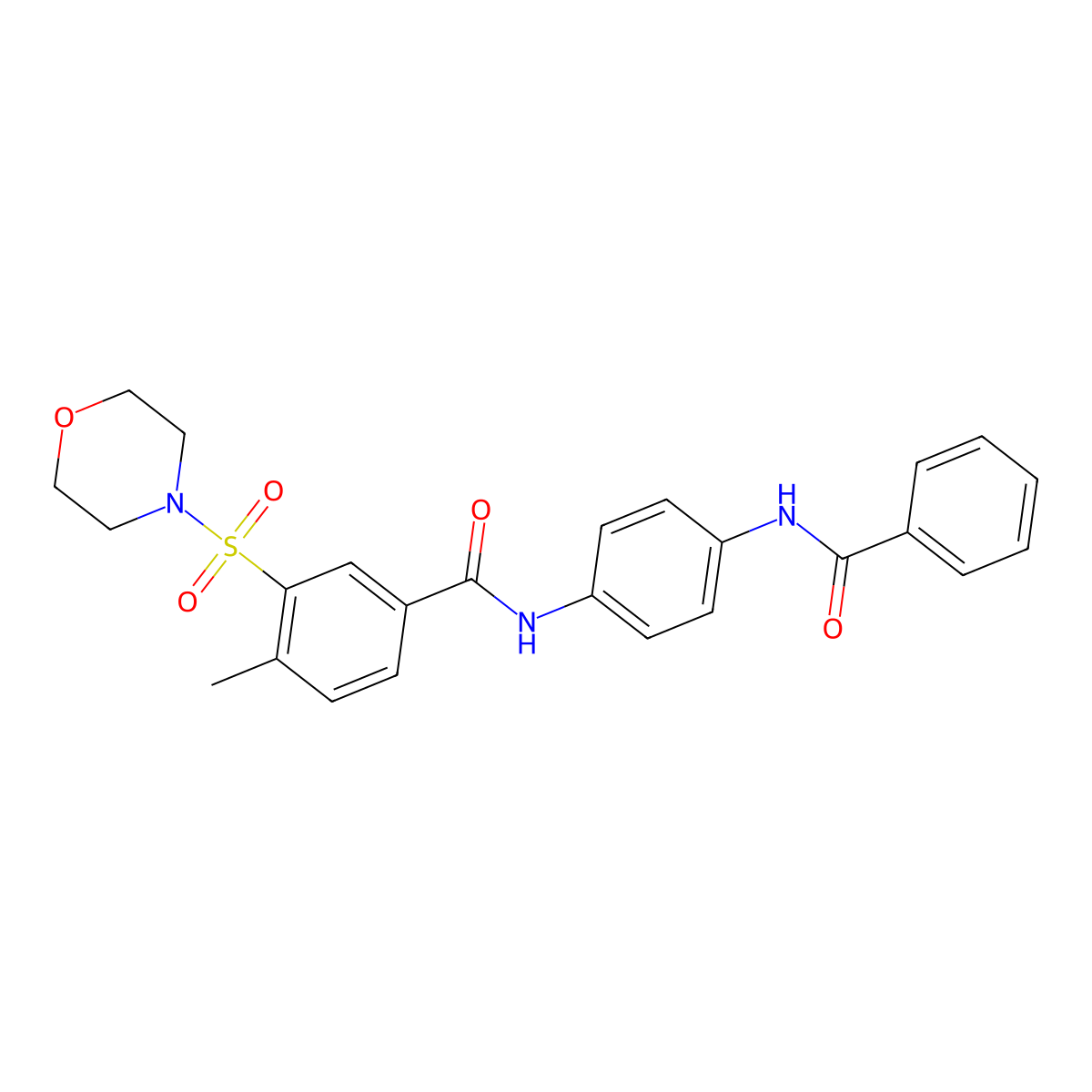 N-(4-benzamidophenyl)-4-methyl-3-morpholin-4-ylsulfonylbenzamide molecular structure, CAS 423726-61-8