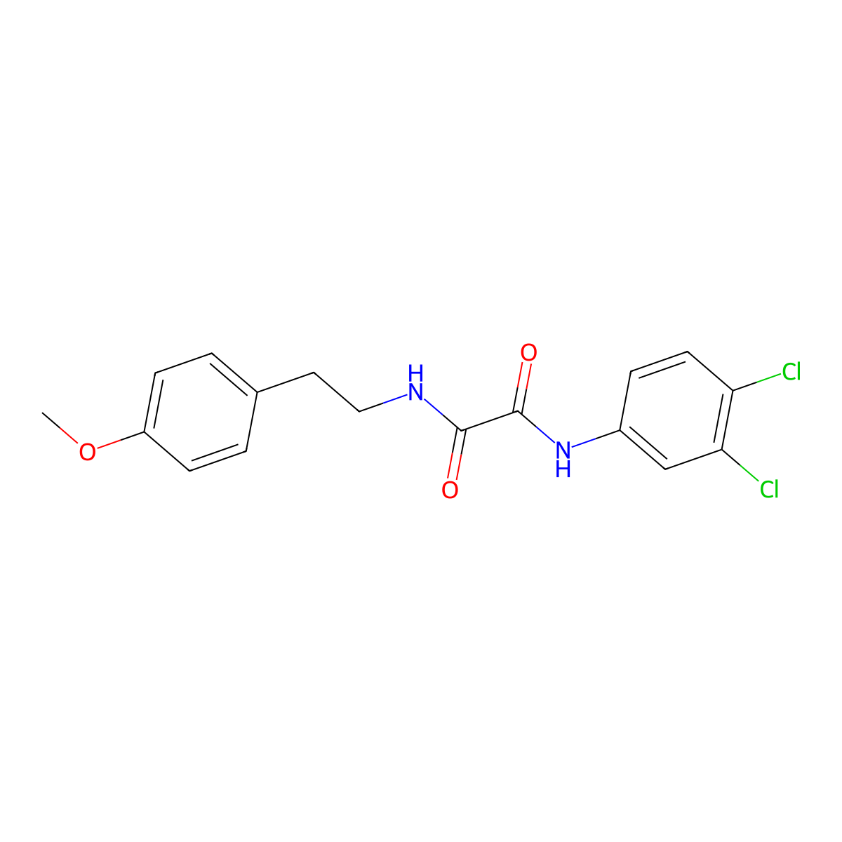 N'-(3,4-dichlorophenyl)-N-[2-(4-methoxyphenyl)ethyl]oxamide molecular structure, CAS 423726-72-1