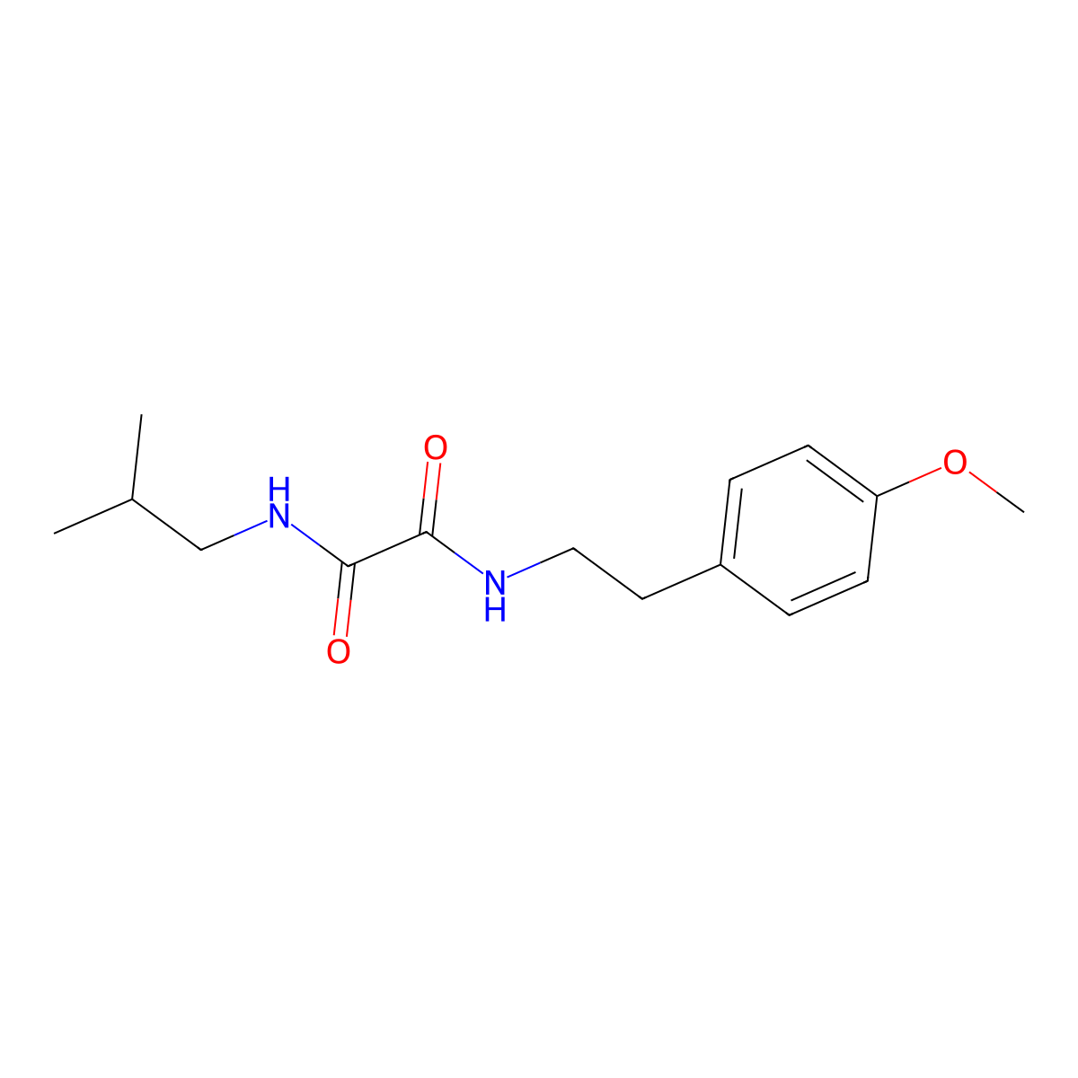 N-[2-(4-methoxyphenyl)ethyl]-N'-(2-methylpropyl)oxamide molecular structure, CAS 423726-75-4