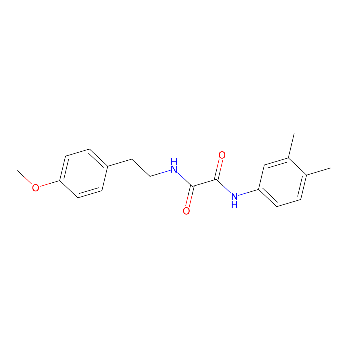 N'-(3,4-dimethylphenyl)-N-[2-(4-methoxyphenyl)ethyl]oxamide molecular structure, CAS 423727-19-9
