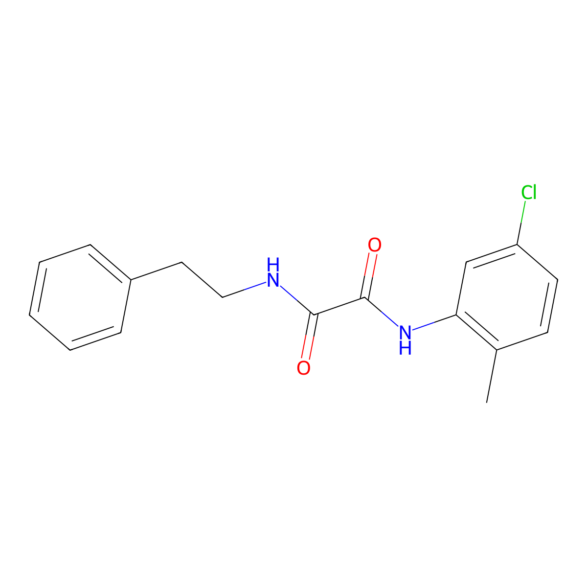 N-(5-chloro-2-methylphenyl)-N'-(2-phenylethyl)ethanediamide molecular structure, CAS 423727-59-7