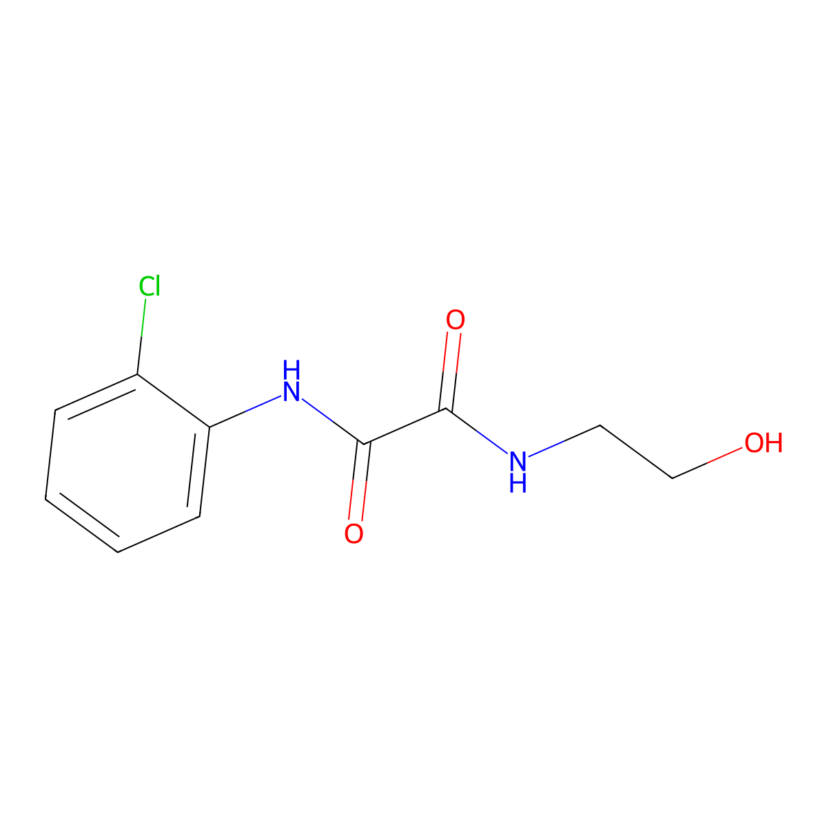 N-(2-chlorophenyl)-N'-(2-hydroxyethyl)ethanediamide molecular structure, CAS 423727-78-0