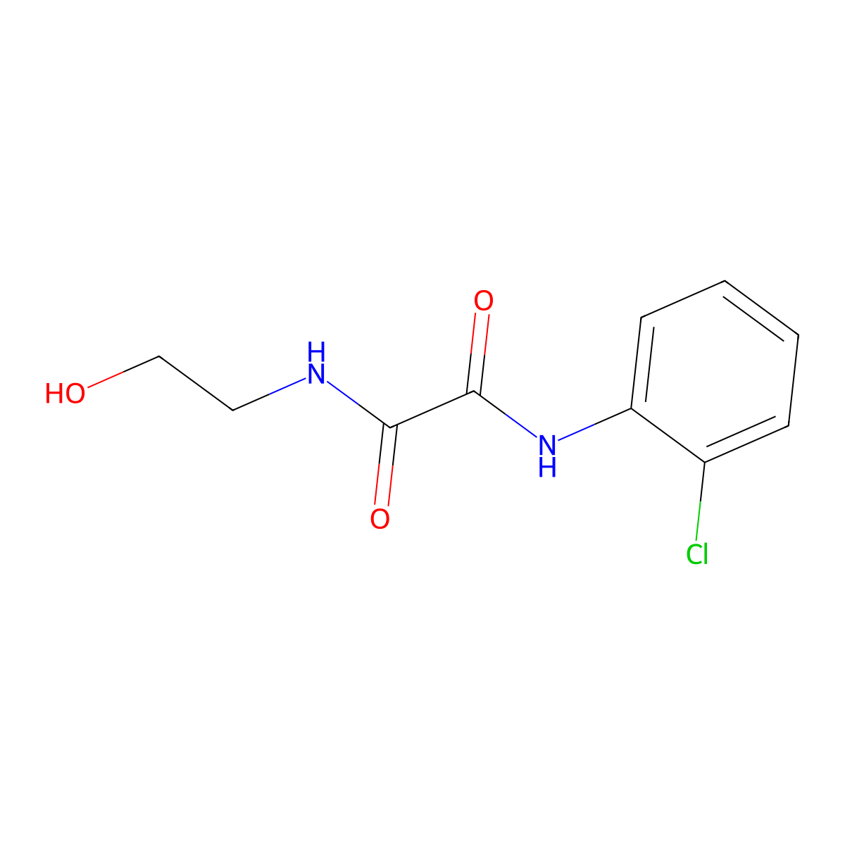 N-(2-chlorophenyl)-N'-(2-hydroxyethyl)ethanediamide molecular structure, CAS 423727-78-0