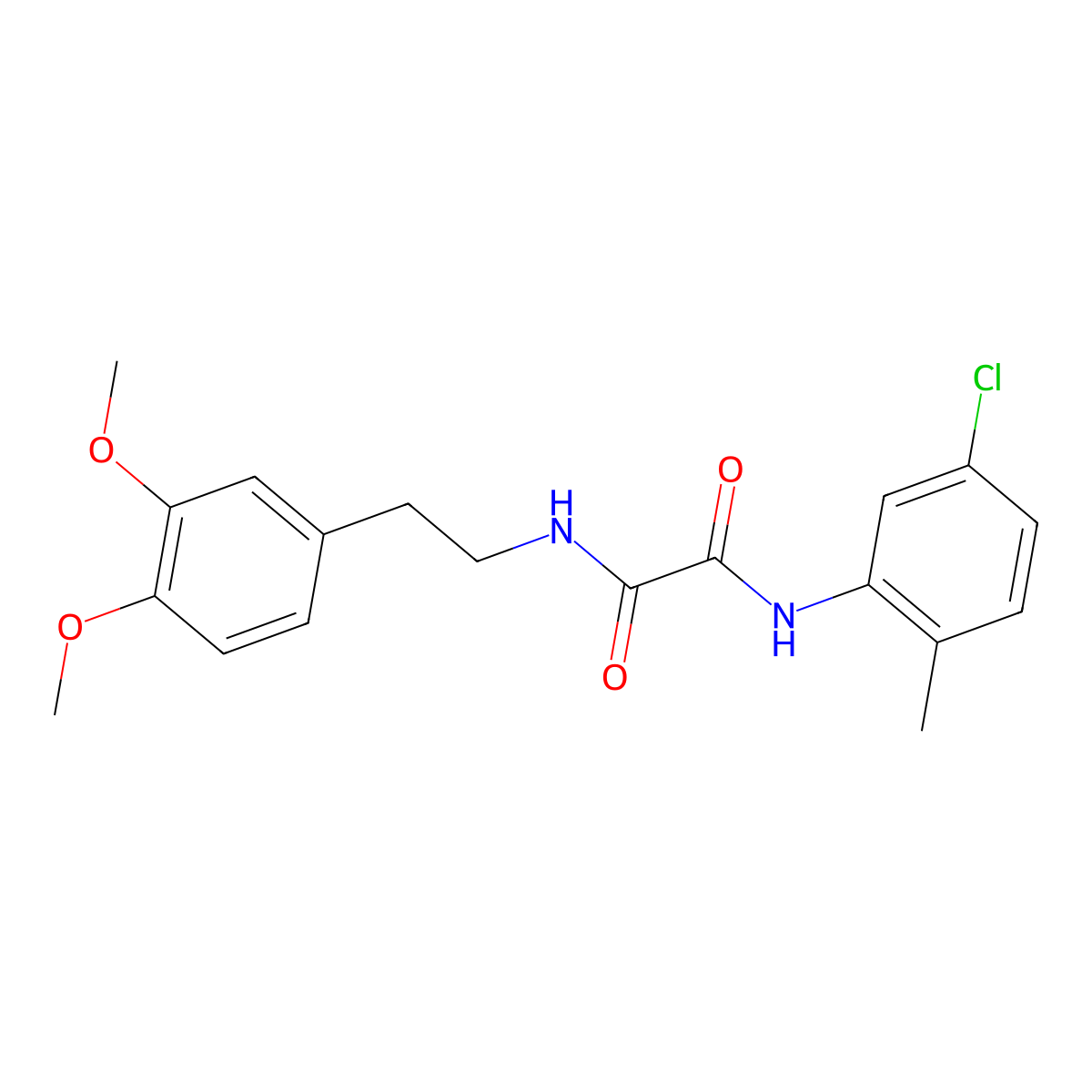N'-(5-chloro-2-methylphenyl)-N-[2-(3,4-dimethoxyphenyl)ethyl]oxamide molecular structure, CAS 423727-94-0