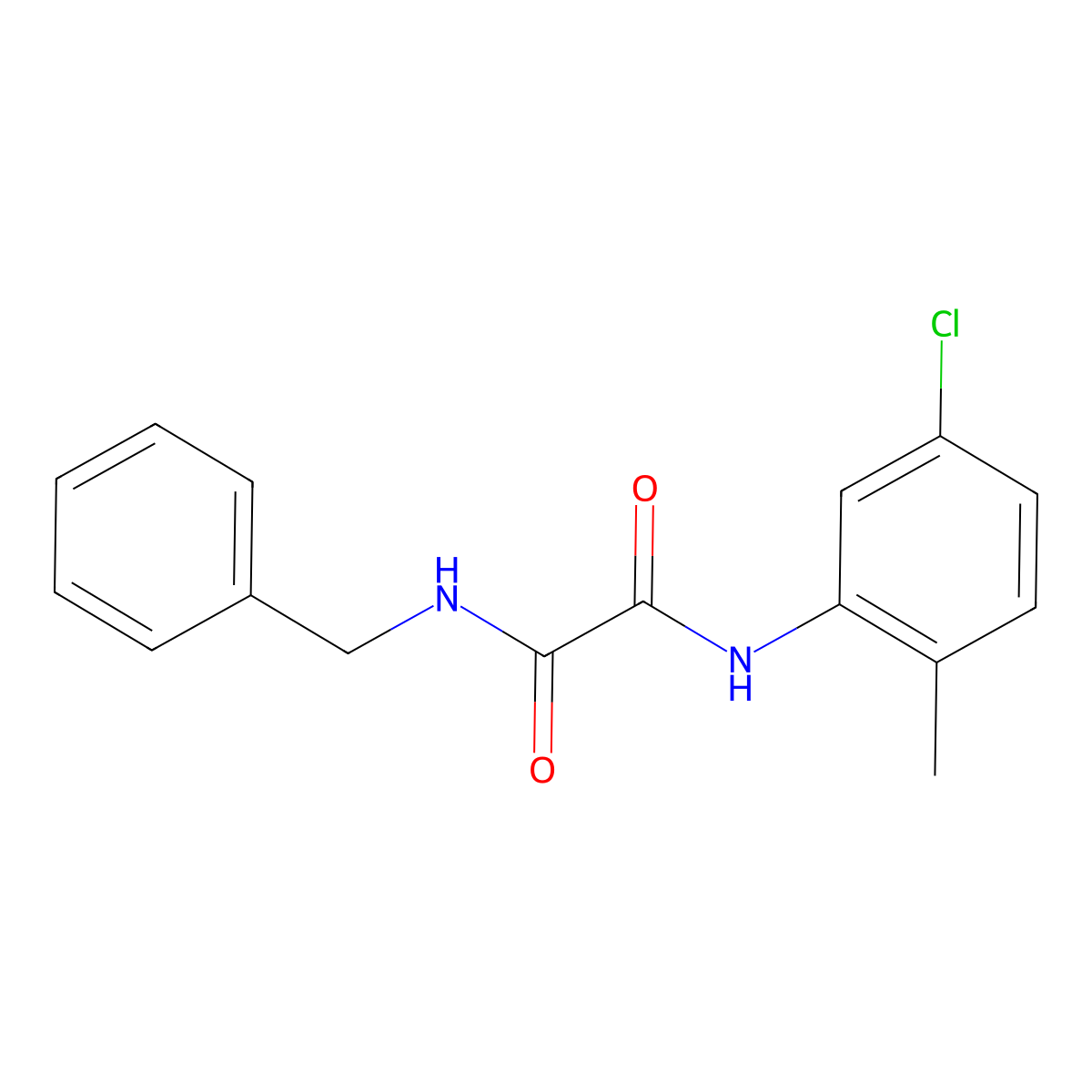 N-benzyl-N'-(5-chloro-2-methylphenyl)oxamide molecular structure, CAS 423728-02-3