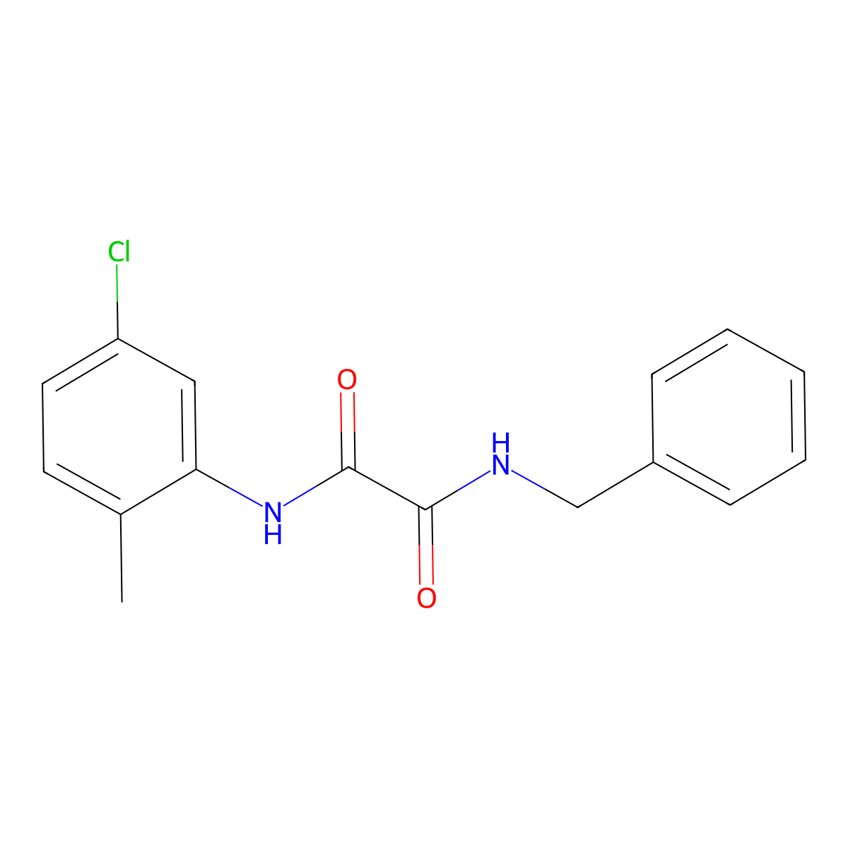 N-benzyl-N'-(5-chloro-2-methylphenyl)oxamide molecular structure, CAS 423728-02-3