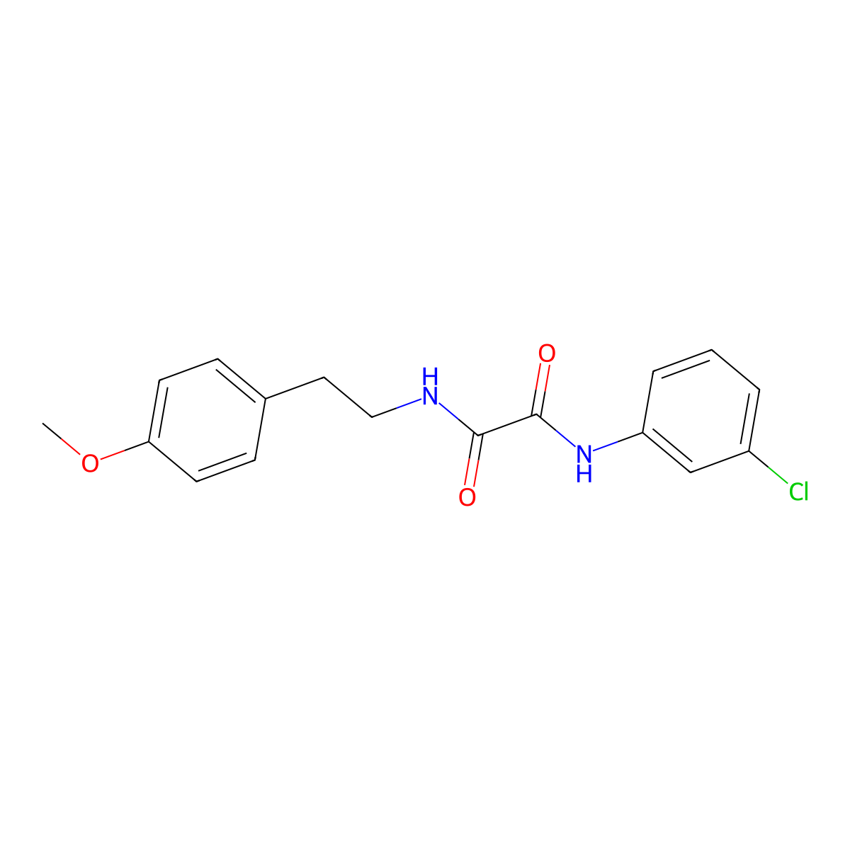 N-(3-chlorophenyl)-N'-[2-(4-methoxyphenyl)ethyl]ethanediamide molecular structure, CAS 423728-14-7