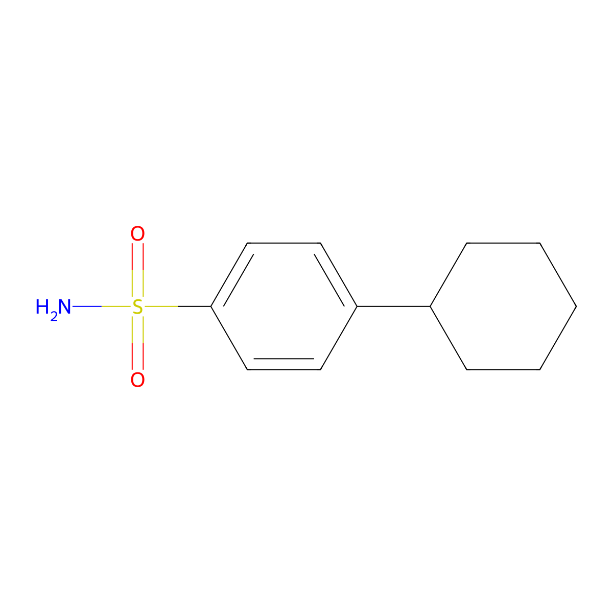 4-Cyclohexylbenzene-1-sulfonamide molecular structure, CAS 423728-71-6