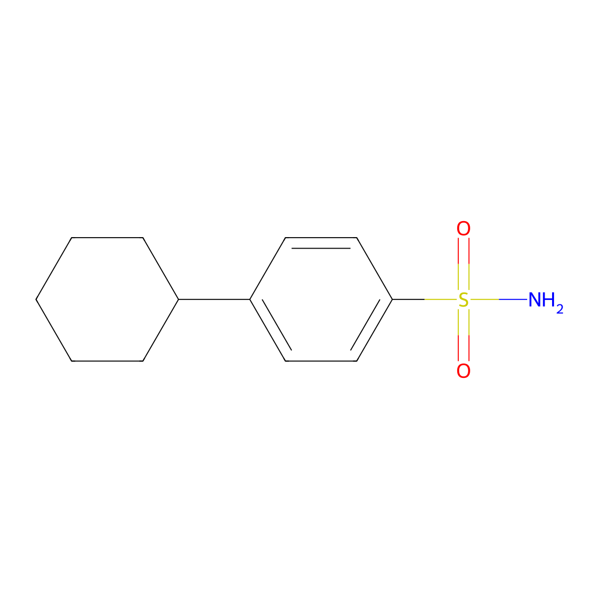 4-Cyclohexylbenzene-1-sulfonamide molecular structure, CAS 423728-71-6