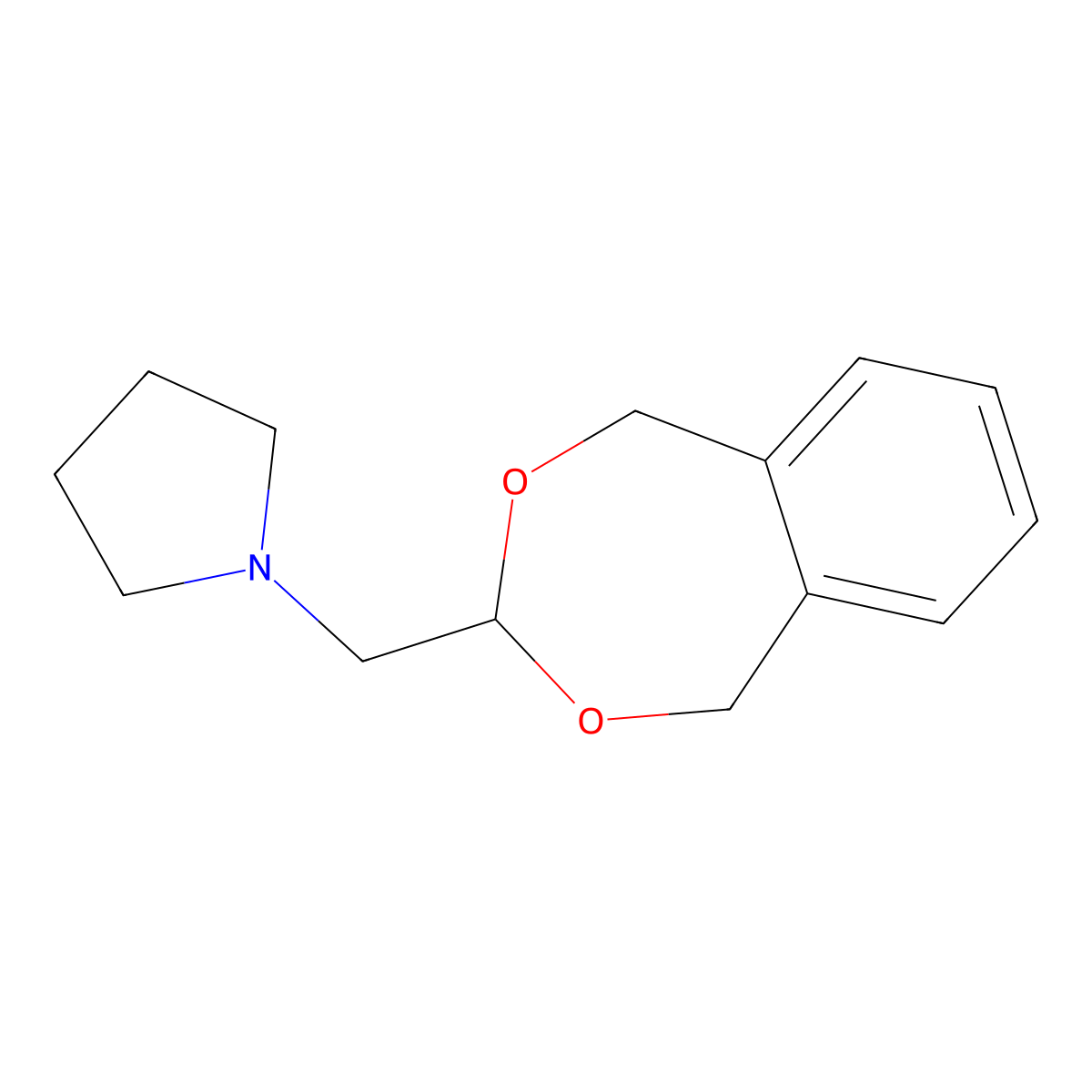 1-(1,5-Dihydro-2,4-benzodioxepin-3-ylmethyl)pyrrolidine molecular structure, CAS 423728-83-0