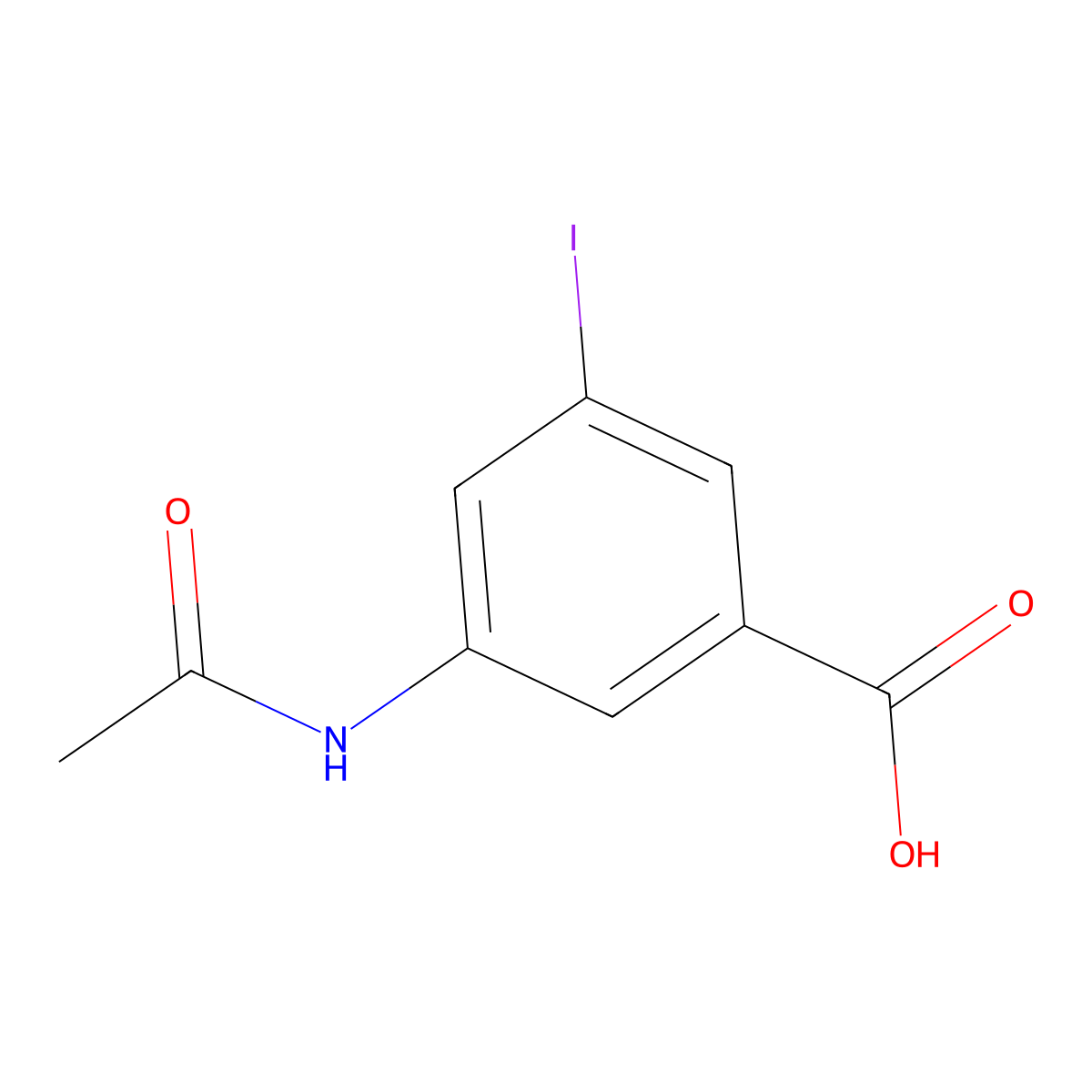 3-Acetamido-5-iodobenzoic acid molecular structure, CAS 423728-95-4