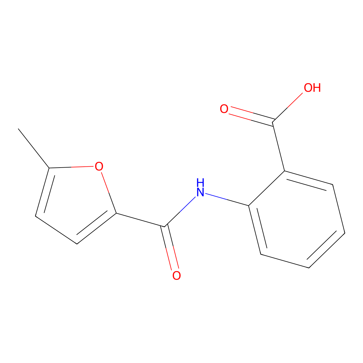 2-[(5-Methyl-2-furoyl)amino]benzoic acid molecular structure, CAS 423729-45-7