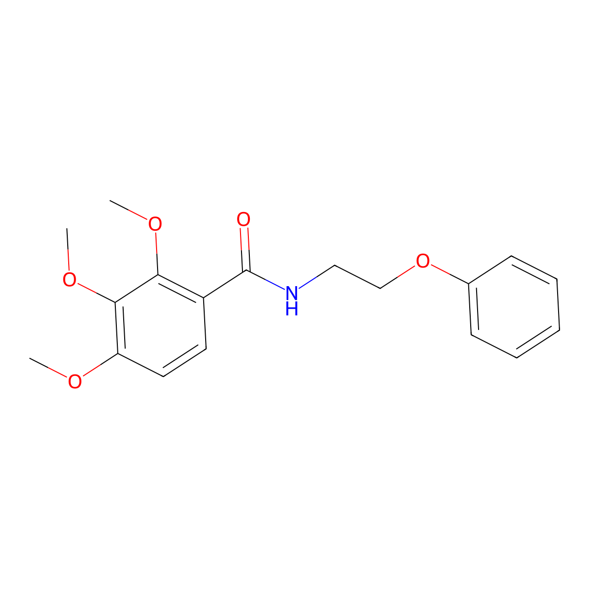 2,3,4-trimethoxy-N-(2-phenoxyethyl)benzamide molecular structure, CAS 423729-74-2