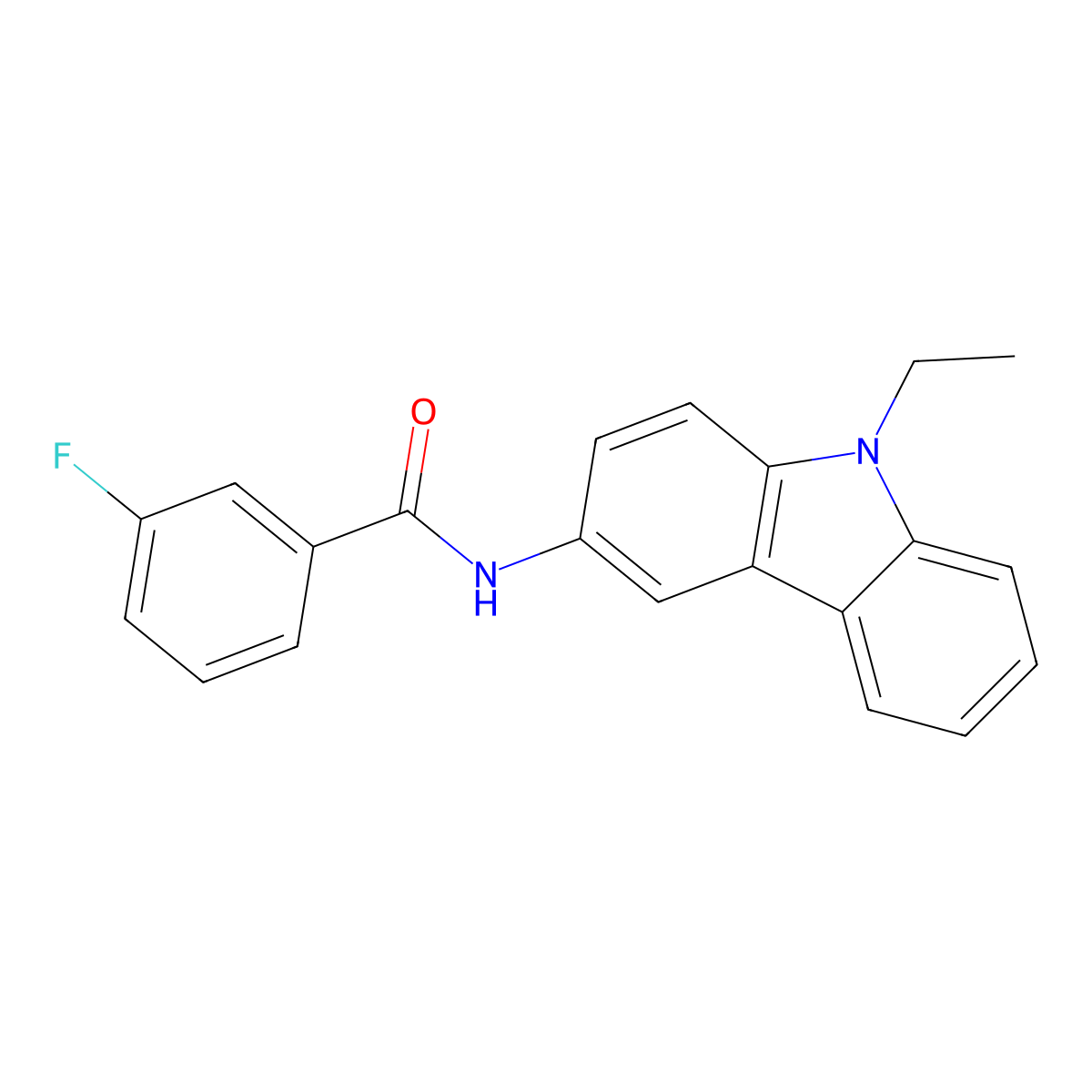 N-(9-ethyl-9H-carbazol-3-yl)-3-fluorobenzamide molecular structure, CAS 423729-85-5