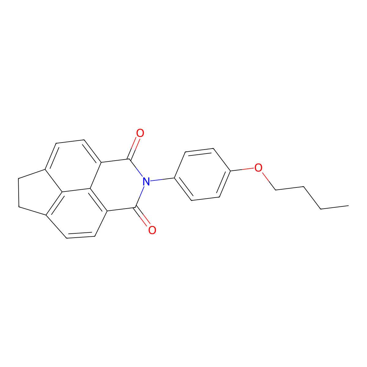 2-(4-butoxyphenyl)-6,7-dihydro-1H-indeno[6,7,1-def]isoquinoline-1,3(2H)-dione molecular structure, CAS 423730-12-5