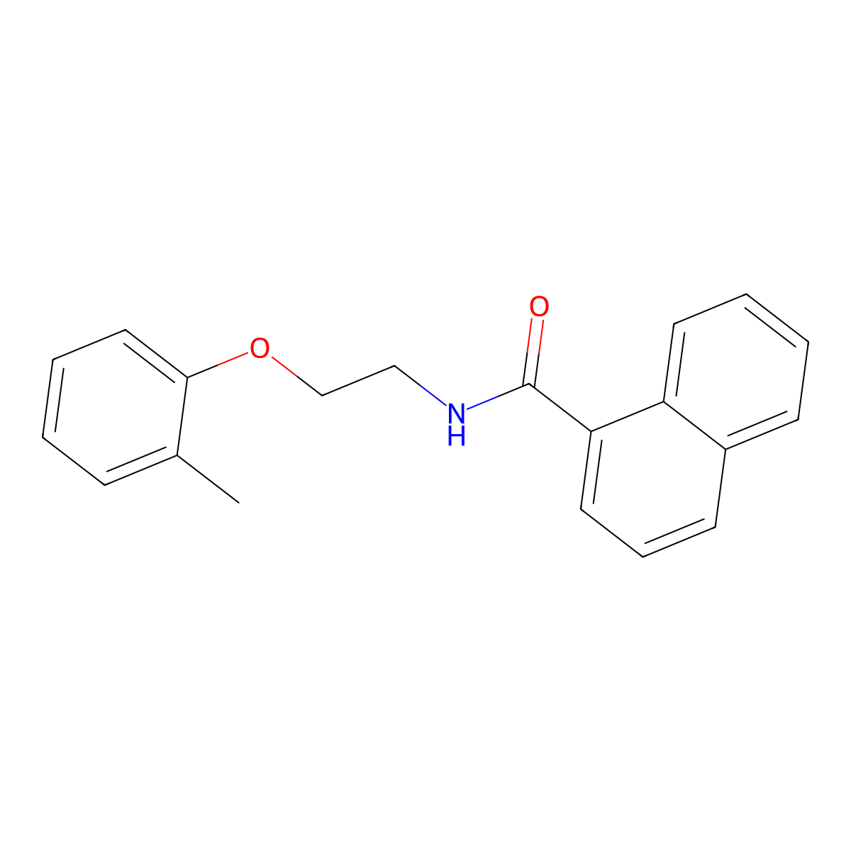 N-[2-(2-methylphenoxy)ethyl]naphthalene-1-carboxamide molecular structure, CAS 423730-15-8