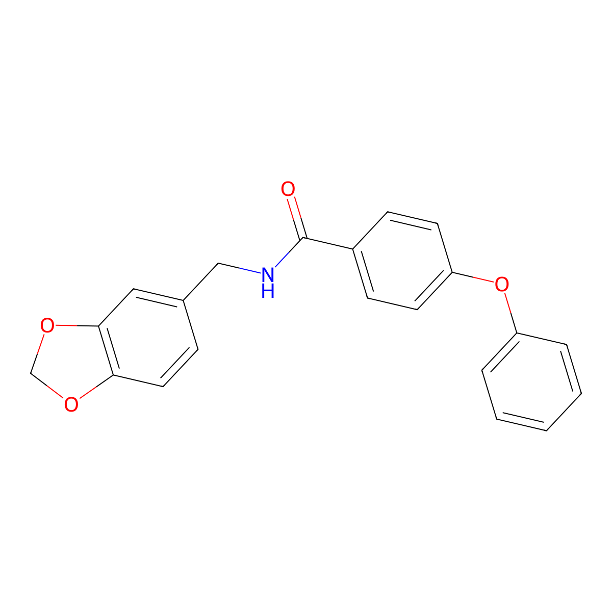 N-(1,3-benzodioxol-5-ylmethyl)-4-phenoxybenzamide molecular structure, CAS 423730-74-9