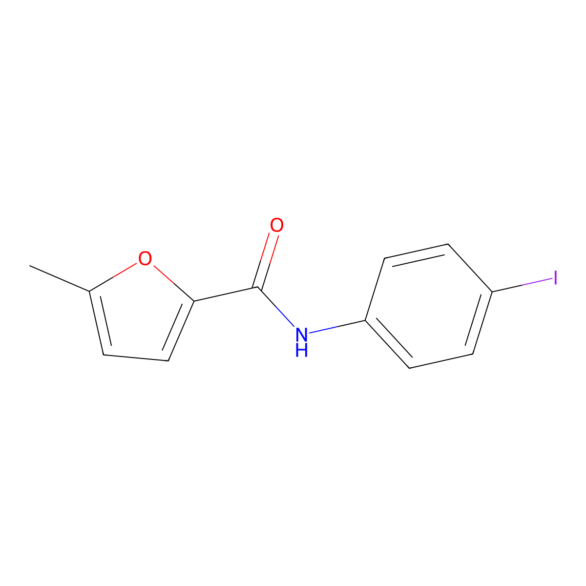 N-(4-iodophenyl)-5-methylfuran-2-carboxamide molecular structure, CAS 423730-77-2
