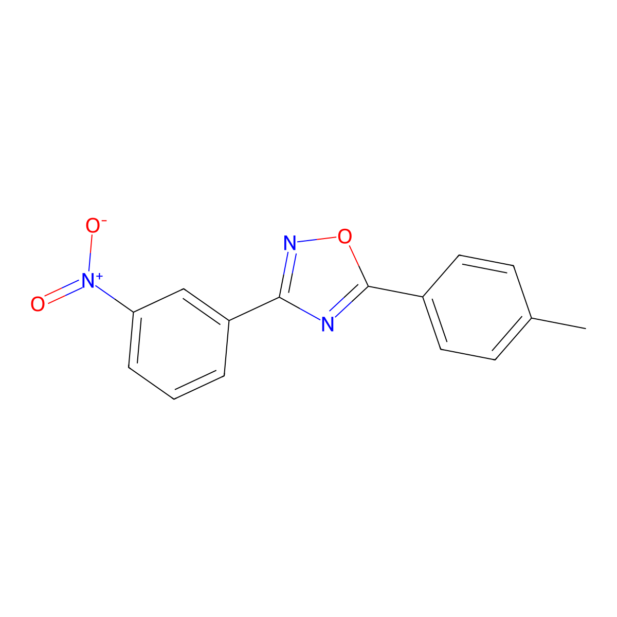 5-(4-Methylphenyl)-3-(3-nitrophenyl)-1,2,4-oxadiazole molecular structure, CAS 423730-82-9