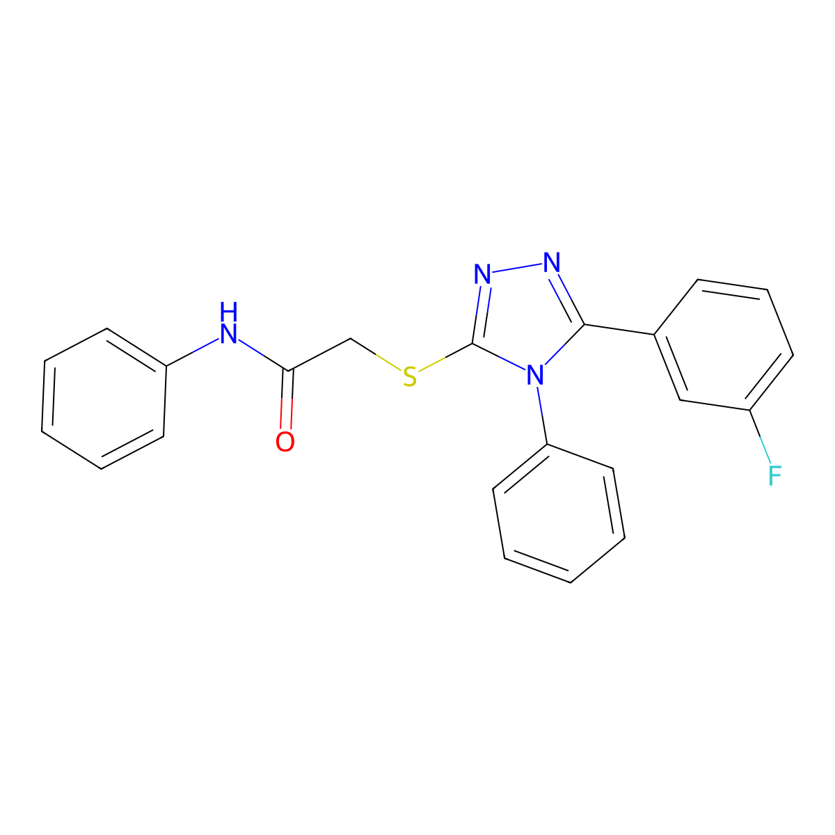2-{[5-(3-fluorophenyl)-4-phenyl-4H-1,2,4-triazol-3-yl]sulfanyl}-N-phenylacetamide molecular structure, CAS 423730-84-1